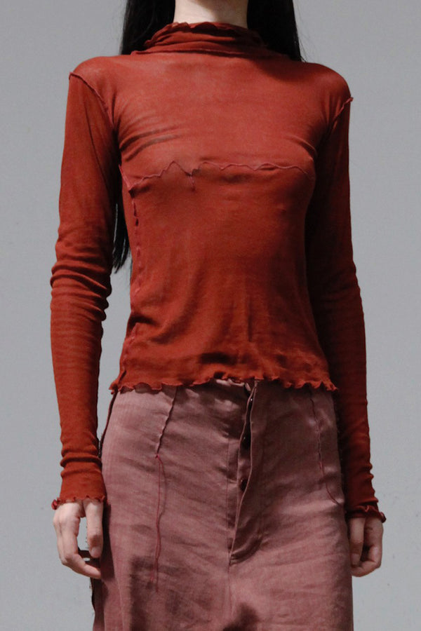 BASERANGE Tiger Cardigan Turtleneck Sweater TOTST-CG-AU23 Burn Pompom